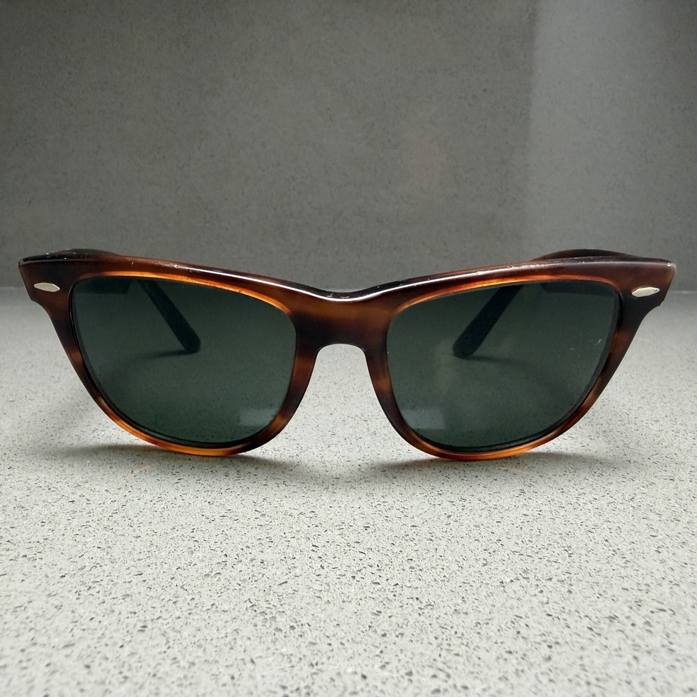 Vintage B&L Ray-Ban Wayfarer II Sunglasses Tortoise G-15 Green USA Made